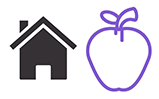 Icon with a House and an Apple