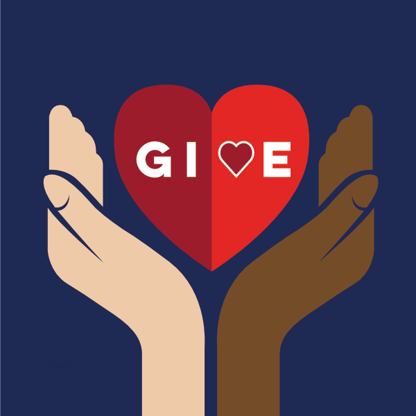 Icon of 2 hands cradling a heart with "Give" inside it.