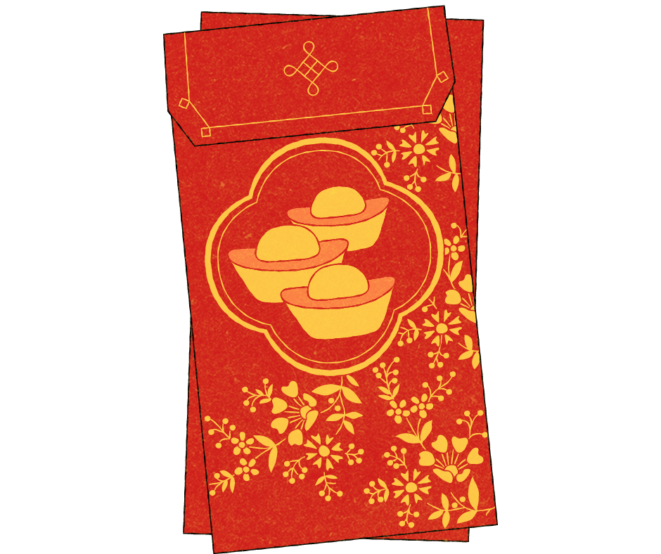 Illustration of red envelop for Lunar New Year