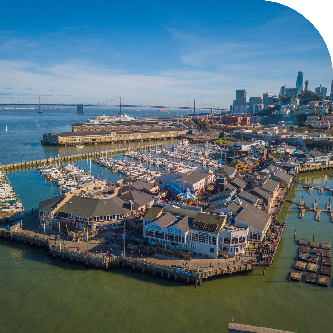 aerial photo of Fisherman's Wharf