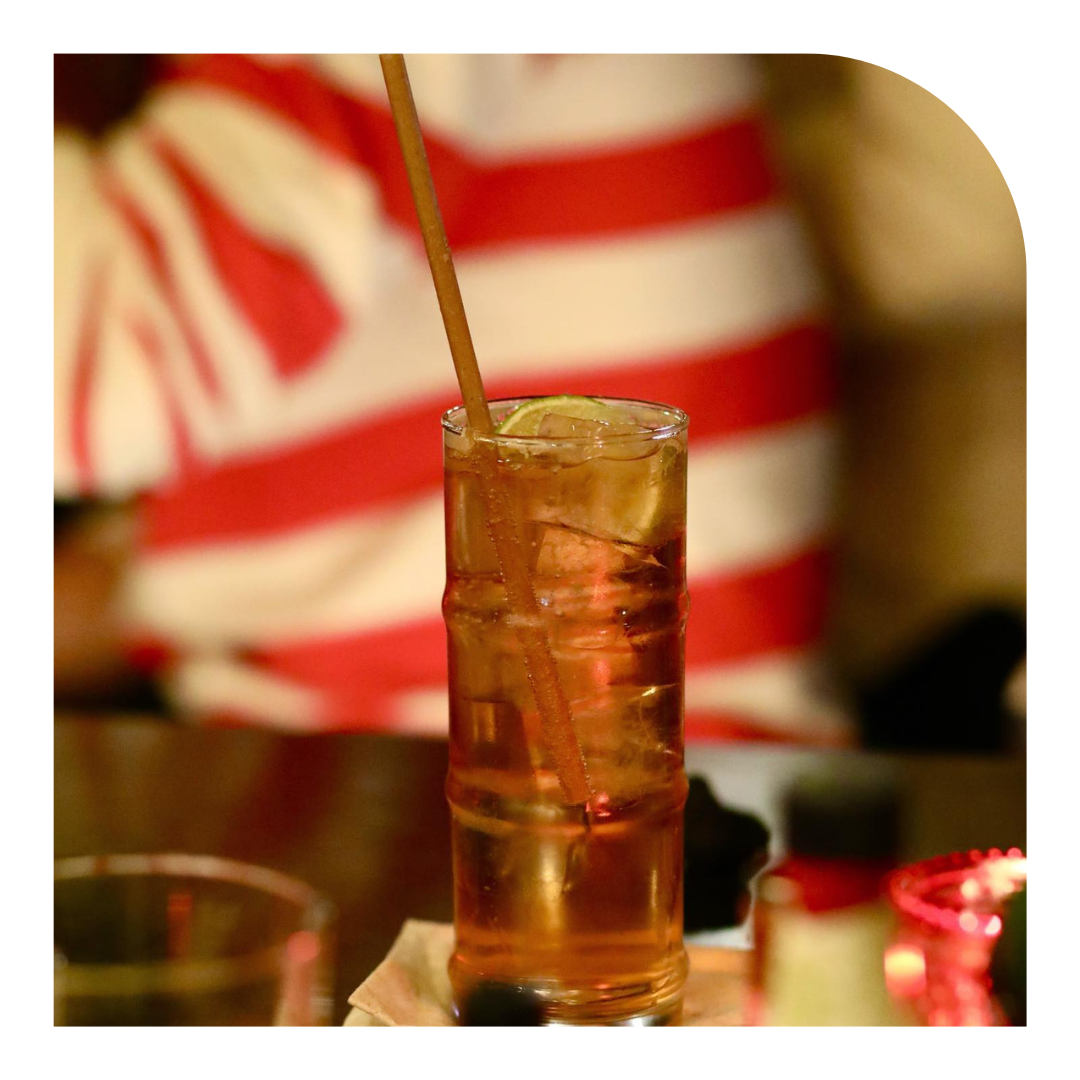photo of a tall drink with a straw