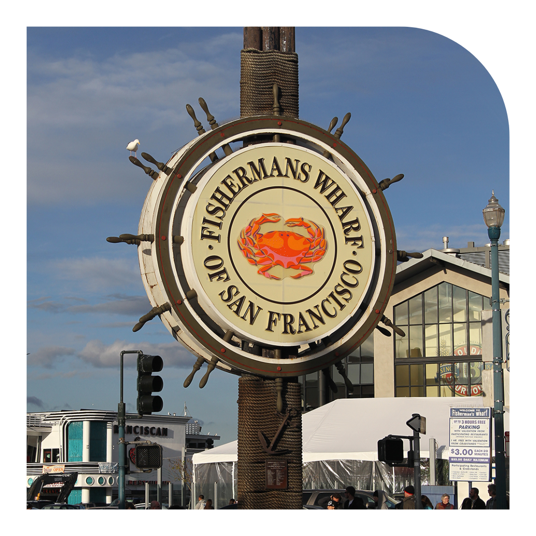 photo of the sign reading Fisherman's Wharf