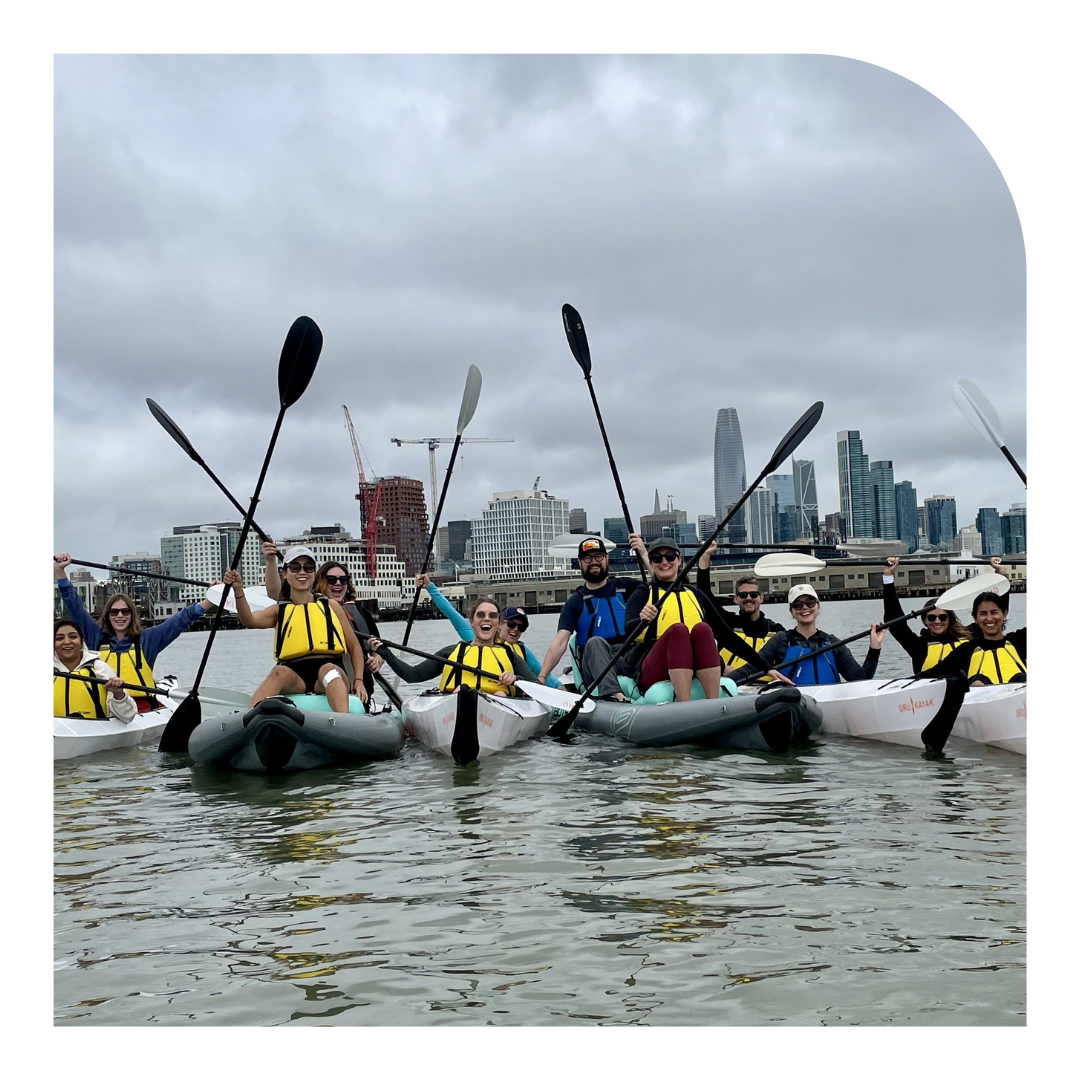 Photo of a group of people in kayaks
