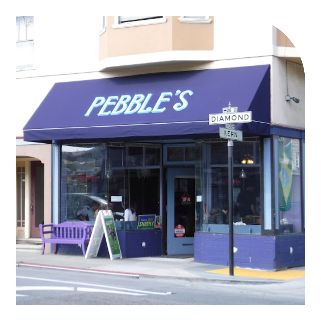 photo of the storefront of Pebbles cafe