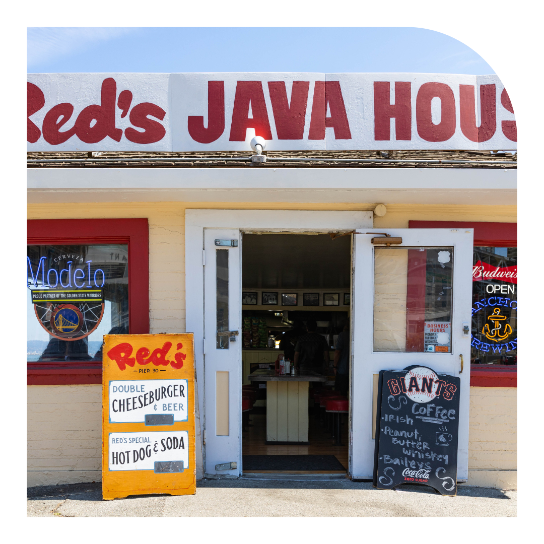 photo of the front of Red's Java House