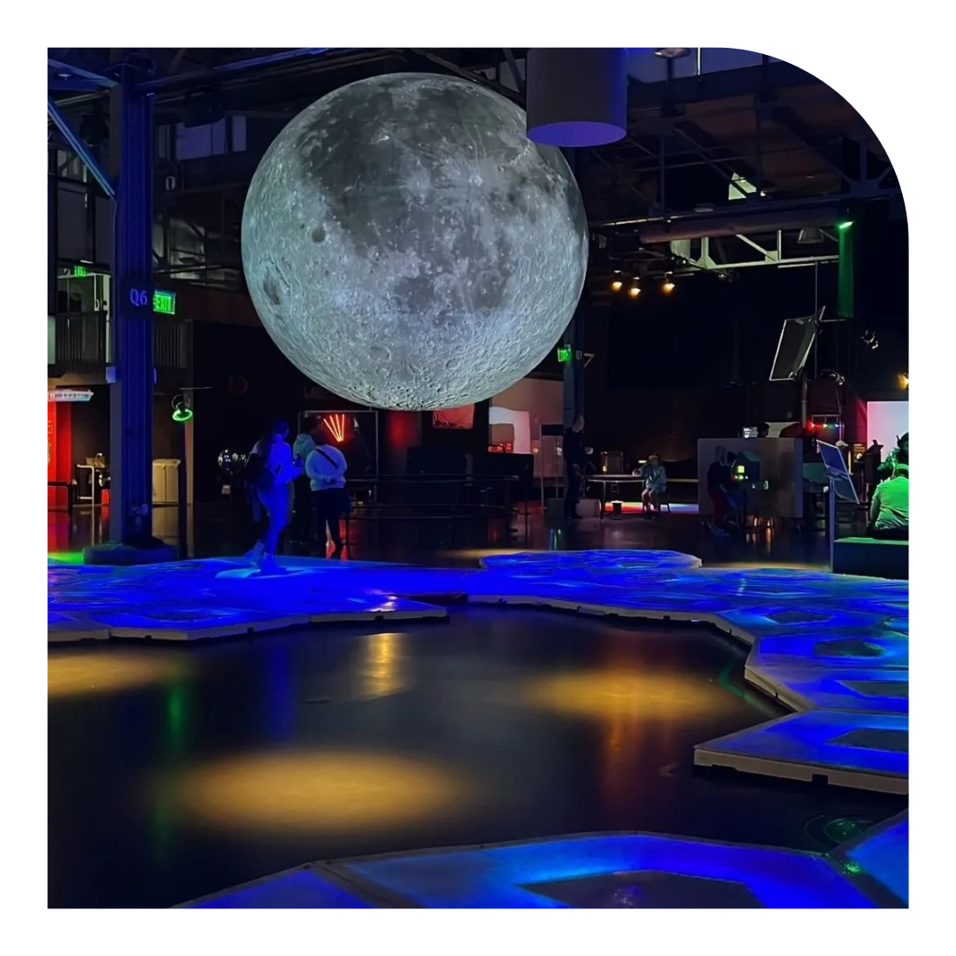 photo of the moon exhibit at the Exploratorium