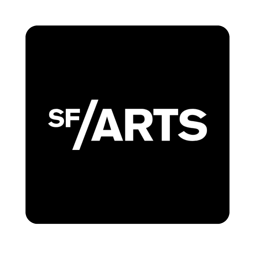 Logo of Sf Arts on a black background