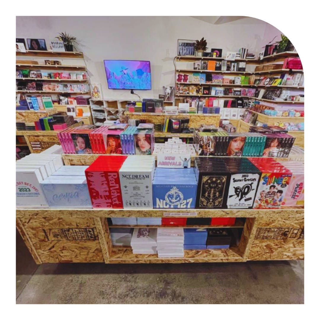 photo of a kpop record store