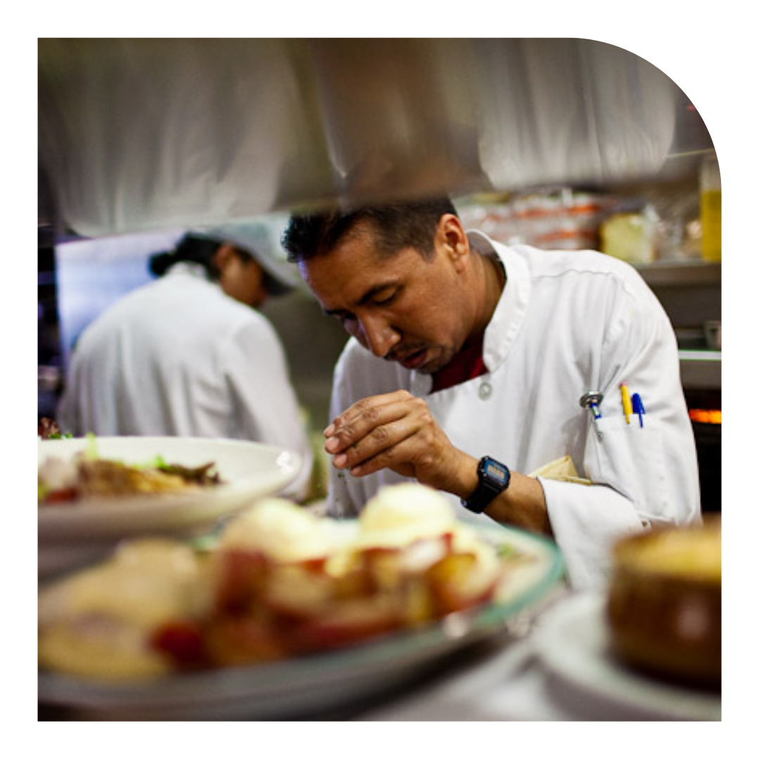 Photo of a chef in the kitchen of a restaurant