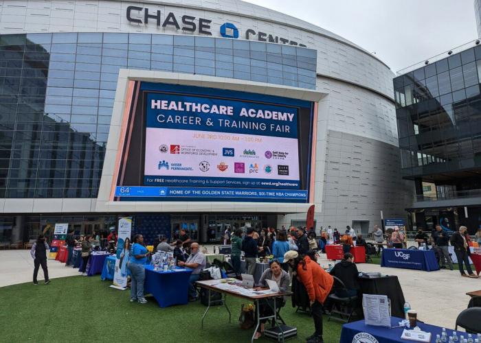 View of Thrive City at the Chase Center at OEWD's Healthcare Academy Career and Training Fair