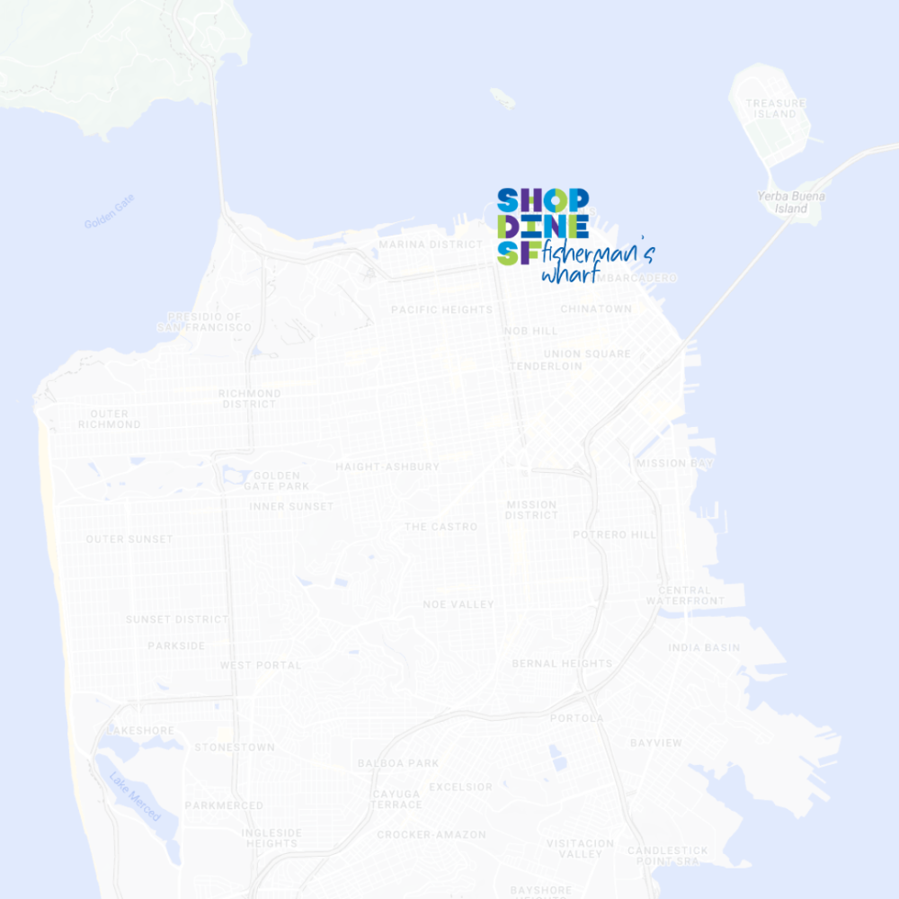 Map of SF with Fisherman's Wharf highlighted