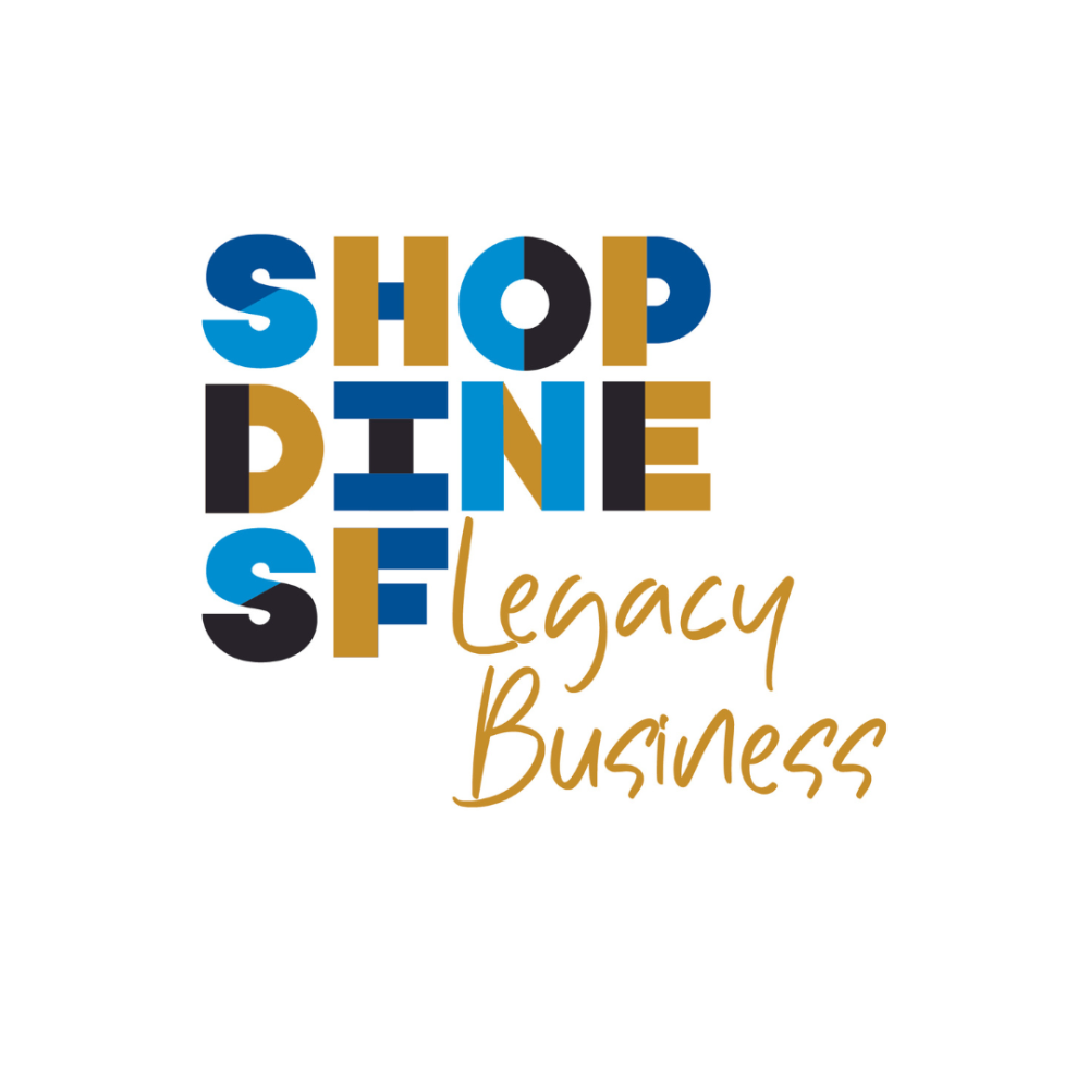 Logo reading Shop Dine SF legacy Businesses