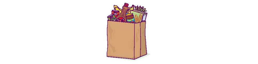 illustration of a paper bag of groceries