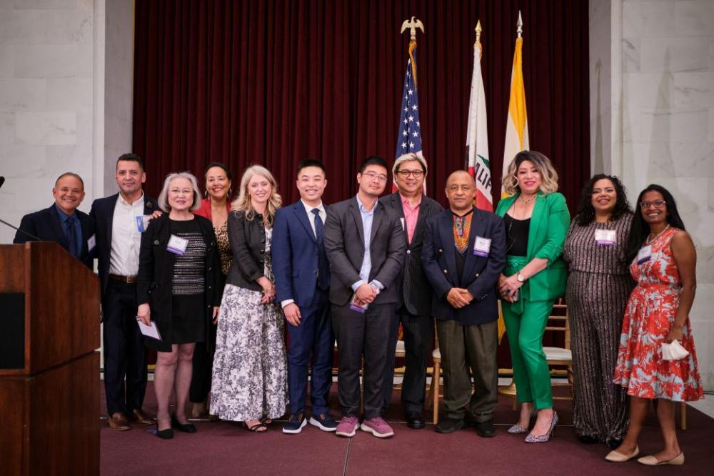 San Francisco Immigrant Rights Commissioner pose at their 2023 Immigrant Leadership Awards event